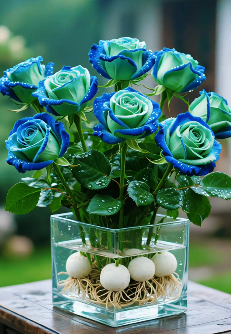 🌈Hydroponické, vzácné, dvoubarevné cibulky růží: barevný zázrak přírody 🌹