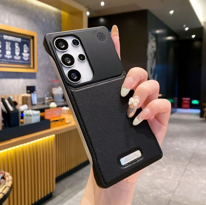 Bezrámové kožené pouzdro s vestavěným magnetismem a aromaterapií pro Samsung Galaxy S25 S24 S23 S22 Ultra