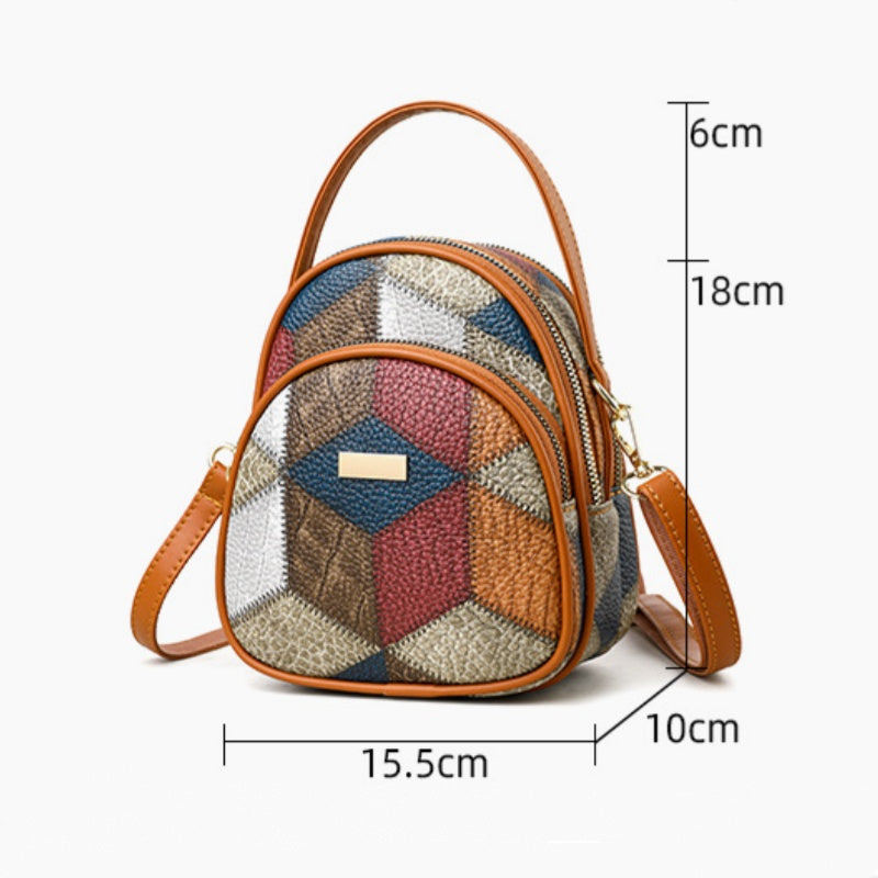 Dámská crossbody kabelka s vintage geometrickým vzorem