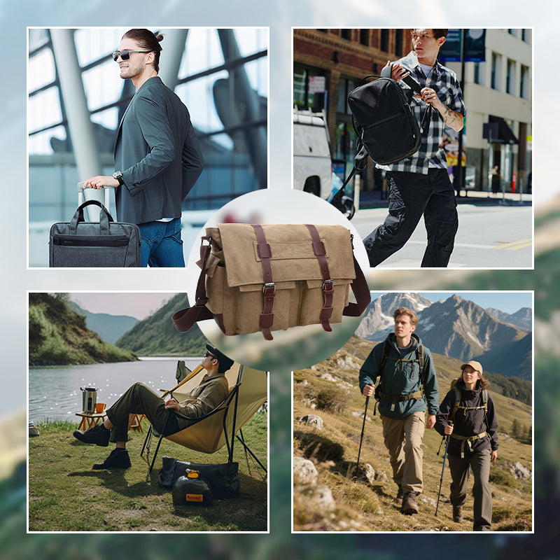 Pánská plátěná taška přes rameno s velkou kapacitou