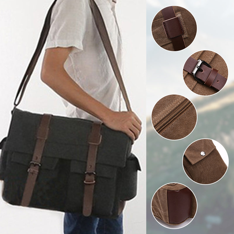 Pánská plátěná taška přes rameno s velkou kapacitou