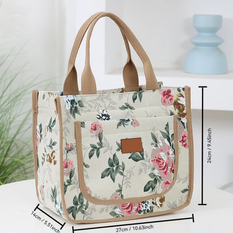 🌺Květinová taška na oběd pro ženy
