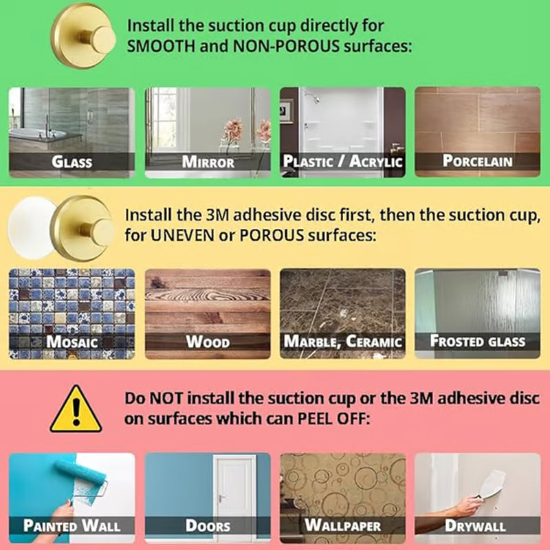 Nástěnný háček s přísavkou z nerezové oceli