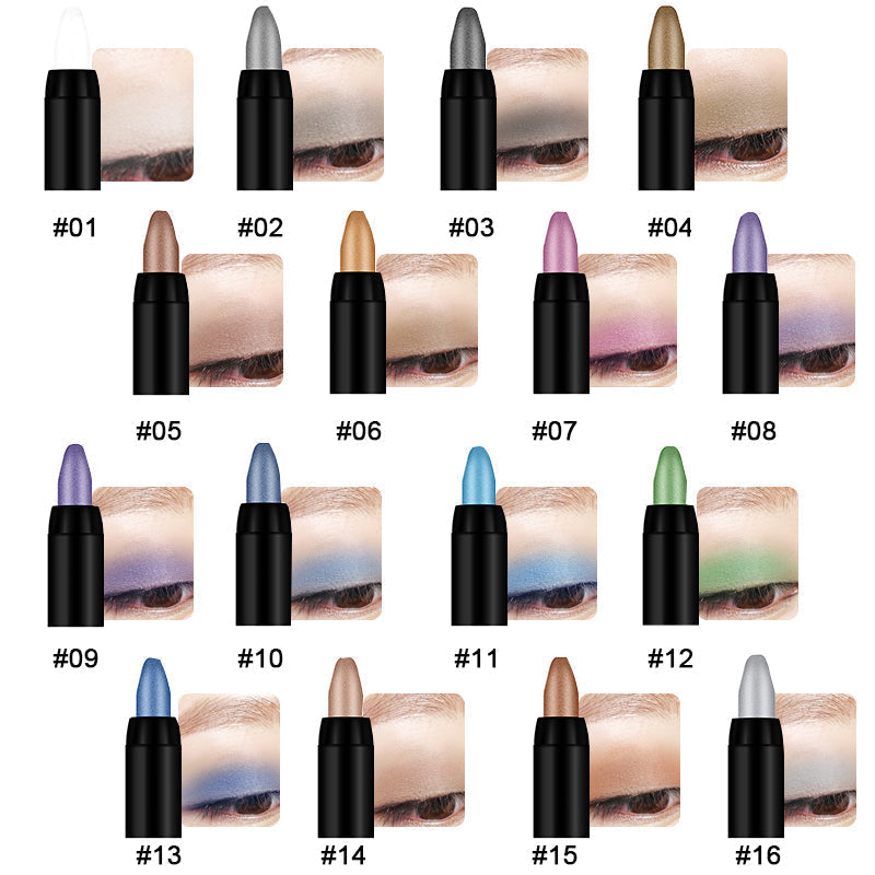 Voděodolné třpytivé pero na oční stíny se 16 barvami rozjasňujících oční stíny