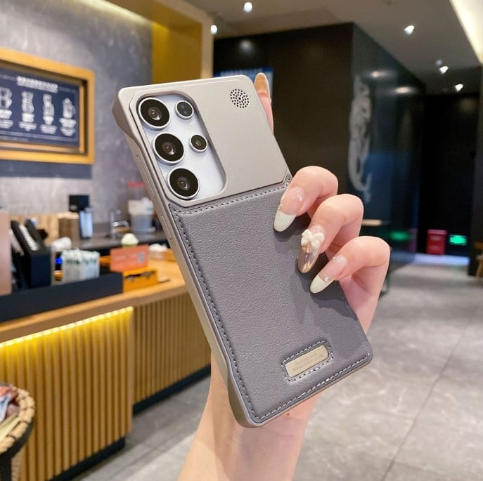 Bezrámové kožené pouzdro s vestavěným magnetismem a aromaterapií pro Samsung Galaxy S25 S24 S23 S22 Ultra