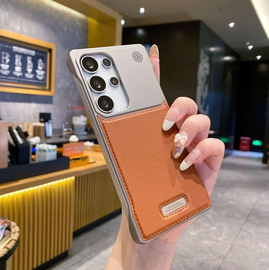 Bezrámové kožené pouzdro s vestavěným magnetismem a aromaterapií pro Samsung Galaxy S25 S24 S23 S22 Ultra