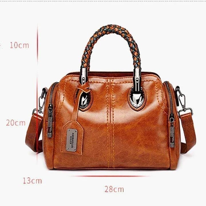 Velkokapacitní dámská kožená taška