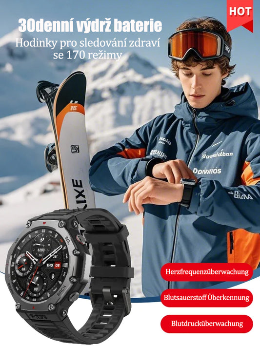 [30denní výdrž baterie] 170režimové hodinky pro sledování zdraví