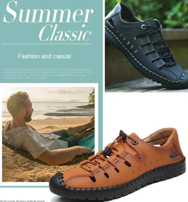 🔥Kožené sandály s úzkou špičkou👞