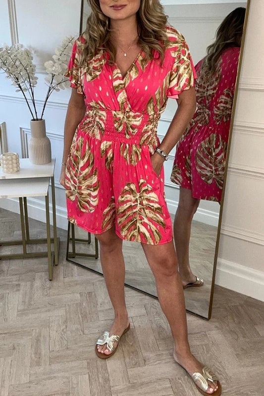 🌸 Ležérní overal s potiskem a kapsami