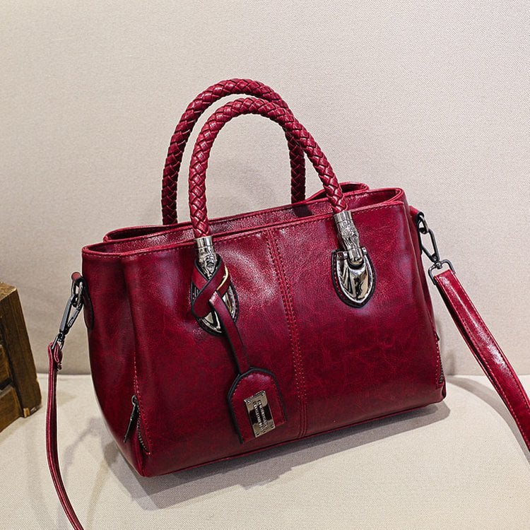 Velkokapacitní dámská kožená taška