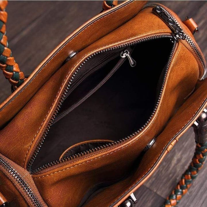 Velkokapacitní dámská kožená taška