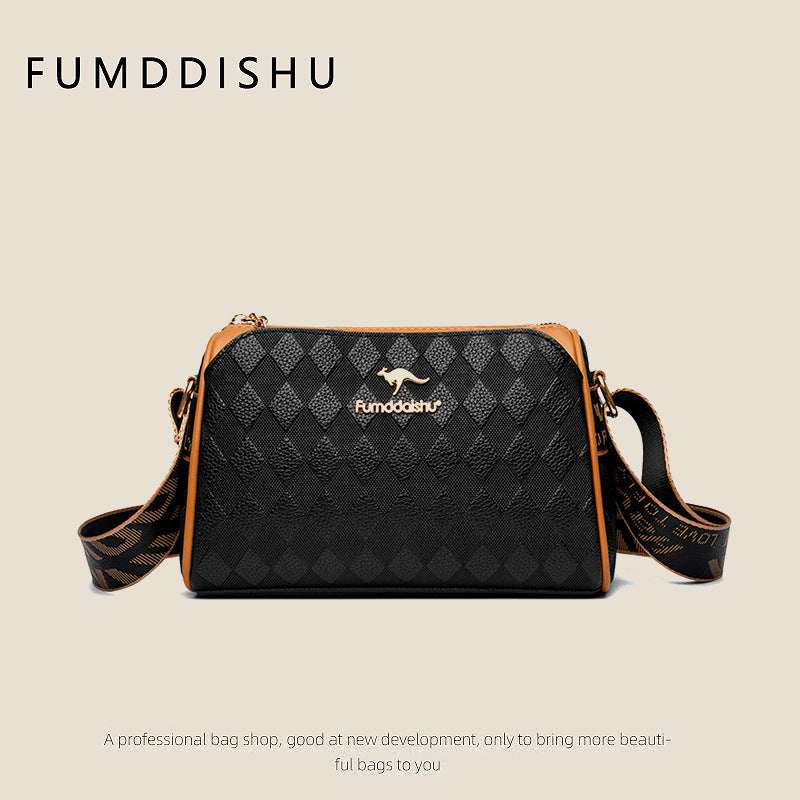 [Nejlepší dárek pro ni] Módní diamantový vzor Velkokapacitní 3vrstvá crossbody kabelka