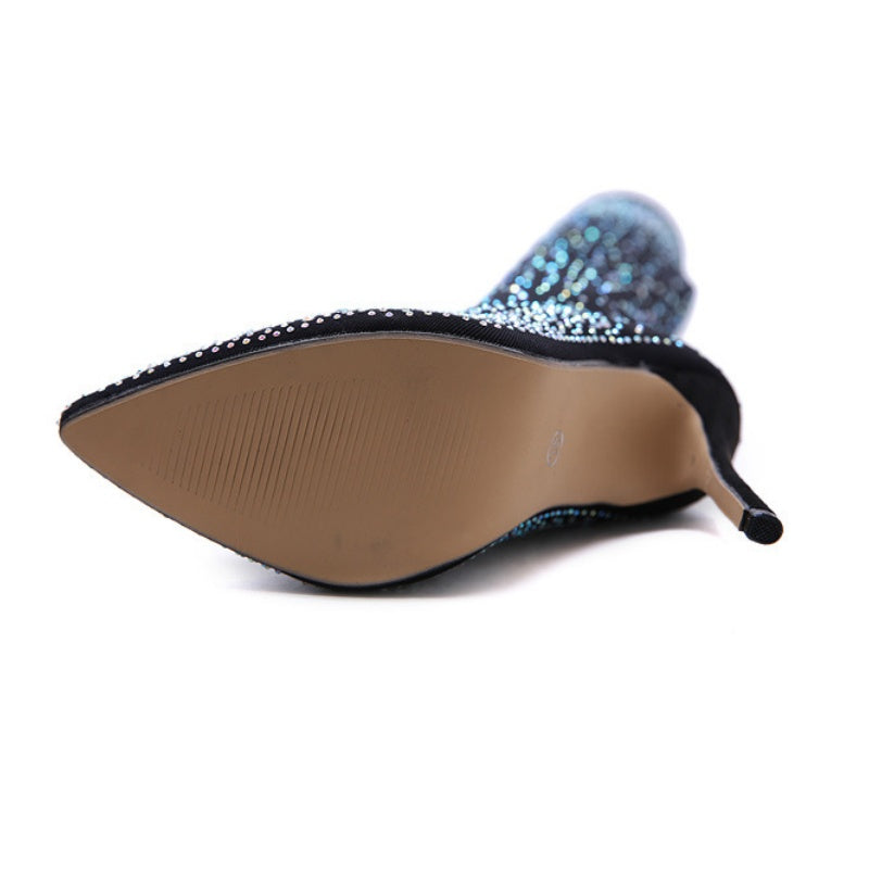 【✨ Nové produkty 2025】👢Dámské vysoké boty s lesklým kamínkem