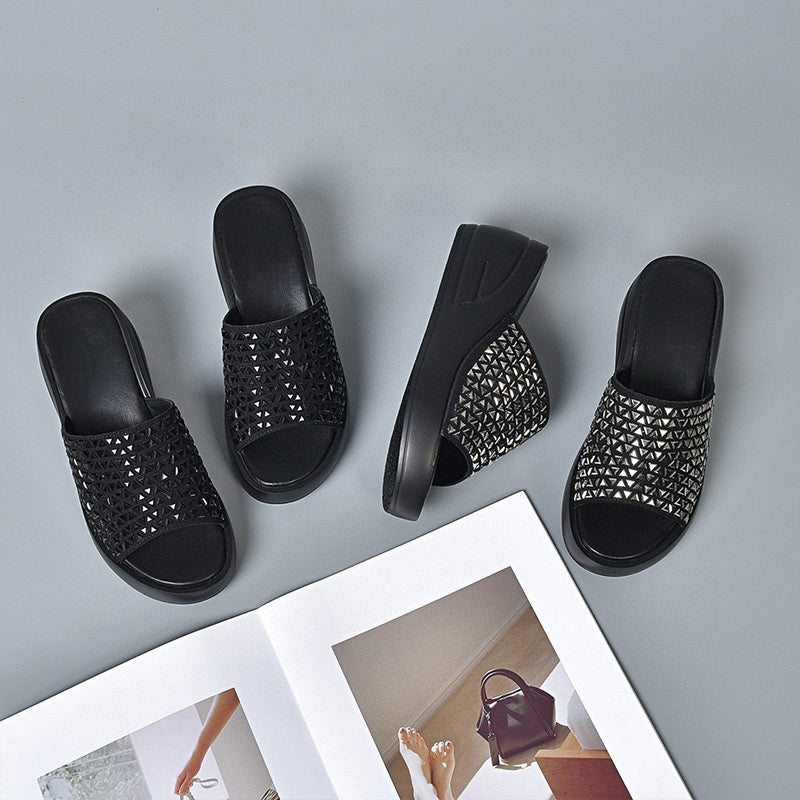 Dámské modré sandály na vysokém podpatku