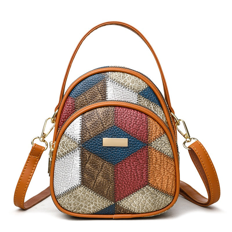 Dámská crossbody kabelka s vintage geometrickým vzorem