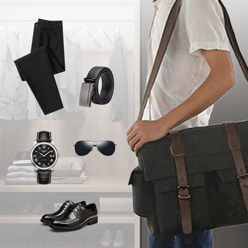 Pánská plátěná taška přes rameno s velkou kapacitou