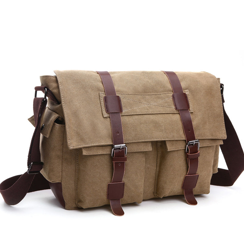 Pánská plátěná taška přes rameno s velkou kapacitou