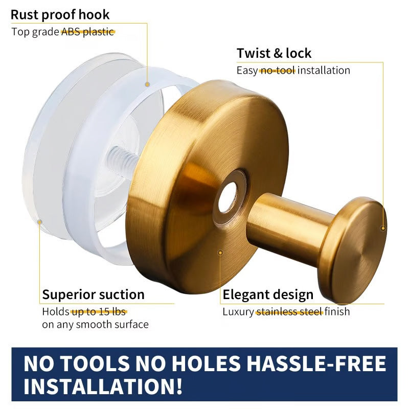 Nástěnný háček s přísavkou z nerezové oceli