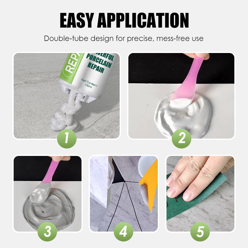 Výkonná sada na opravu porcelánu - dvojitá tuba