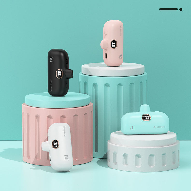 Přenosná bezdrátová power banka velikosti rtěnky 5000mAh