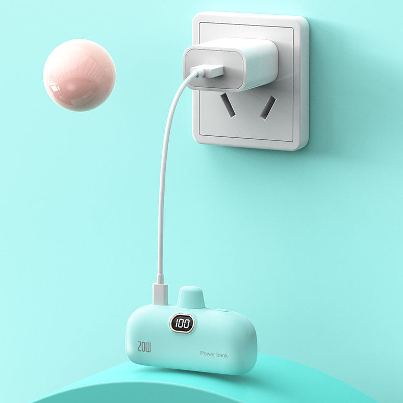 Přenosná bezdrátová power banka velikosti rtěnky 5000mAh